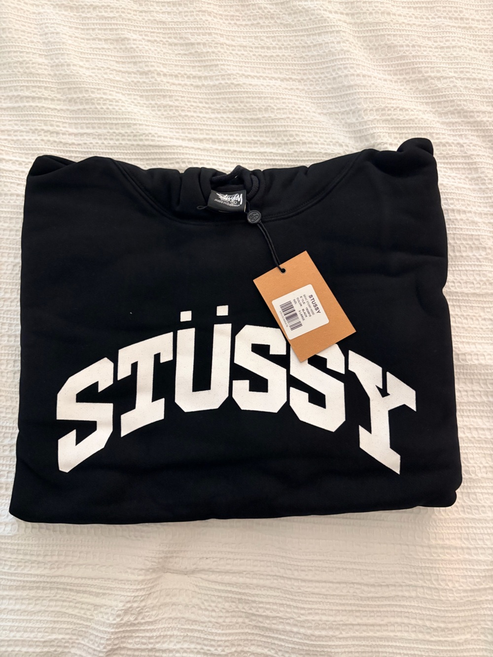 Stussy Black Hoodie with White Logo